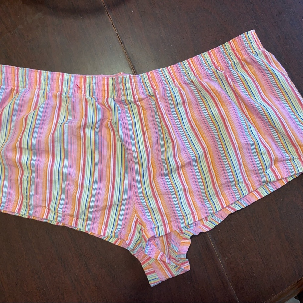Striped Victoria's Secret PINK Pajama shorts- small